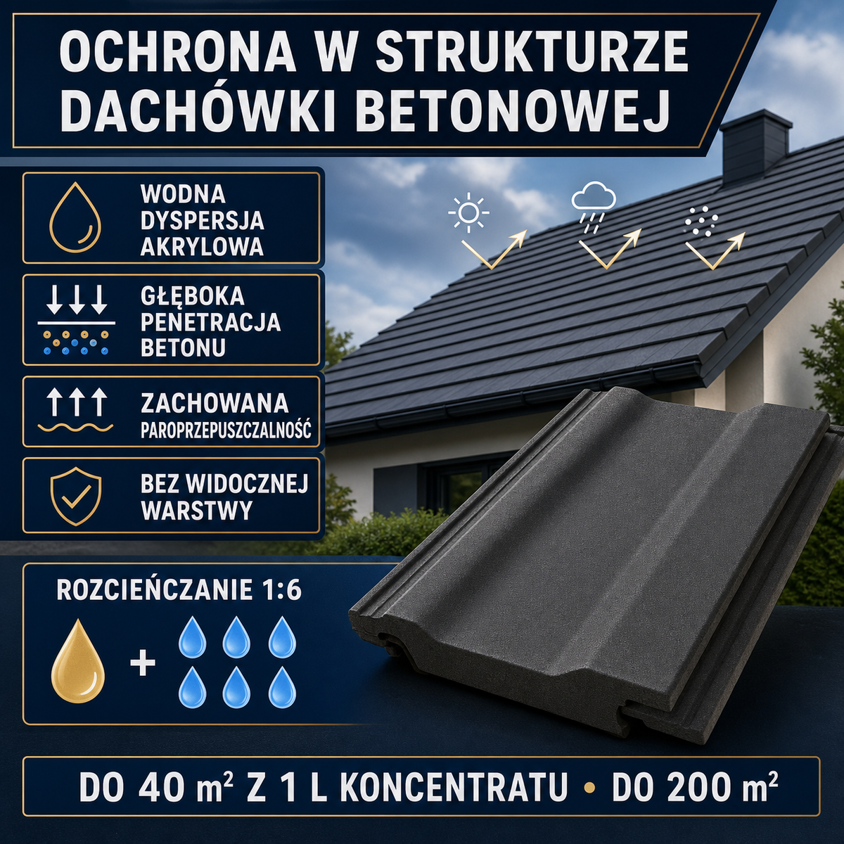 ESANDOL pro line protective coating concrete roof tile