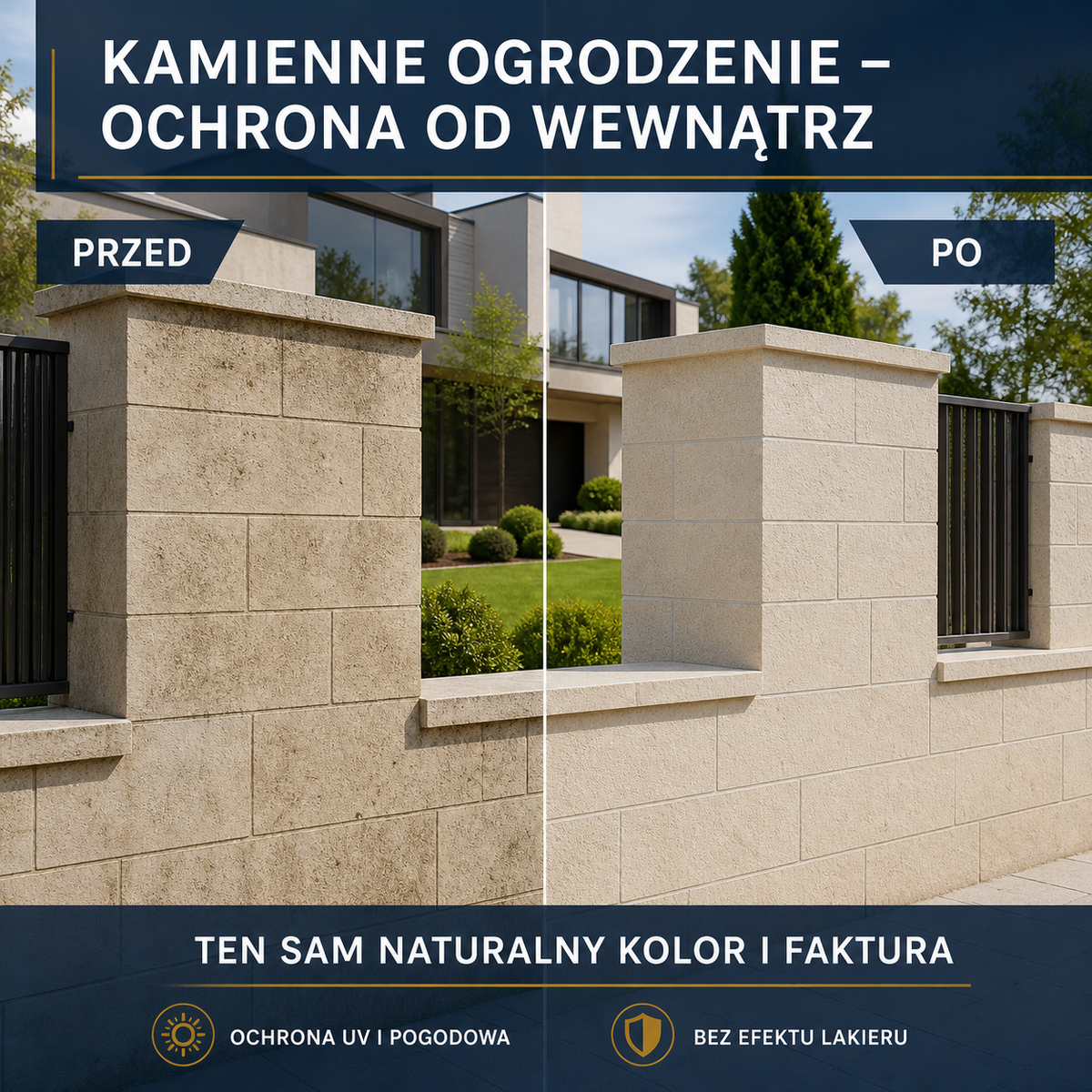 ESANDOL pro line protective coating stone fence