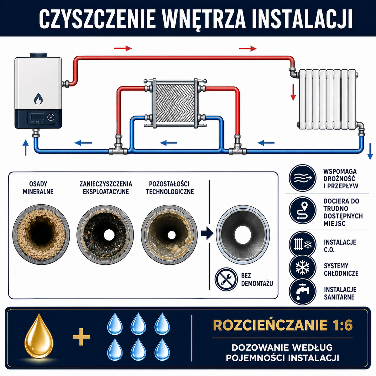 ESANDOL pro line cleaning agent for central heating systems