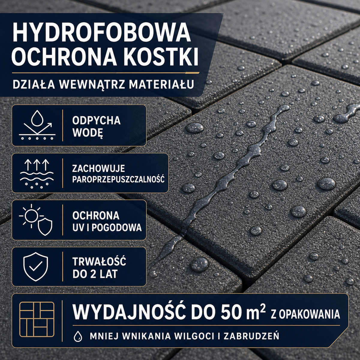 HYDROPROX hydrophobic coating paving stones
