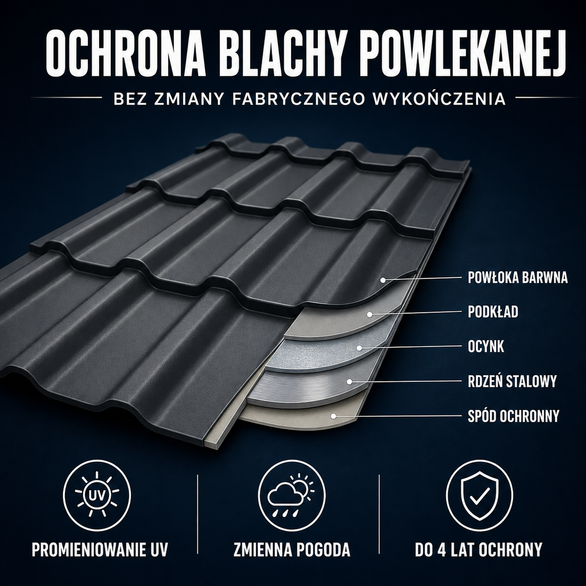 HYDROPROX protective coating metal roof tile