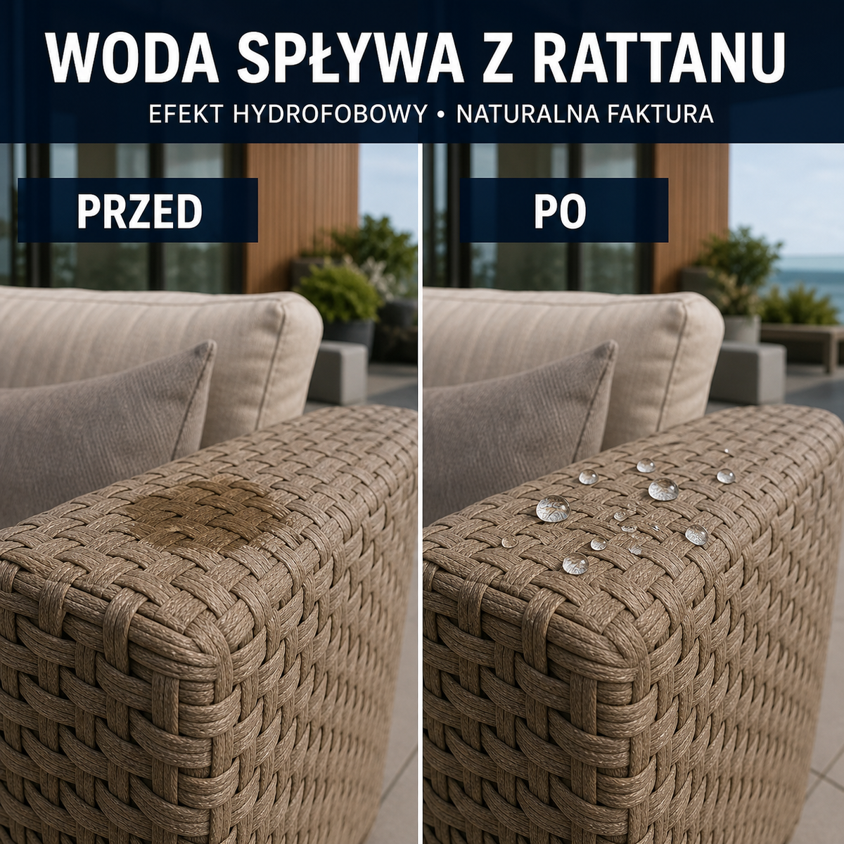 HYDROPROX hydrophobic protective coating for rattan