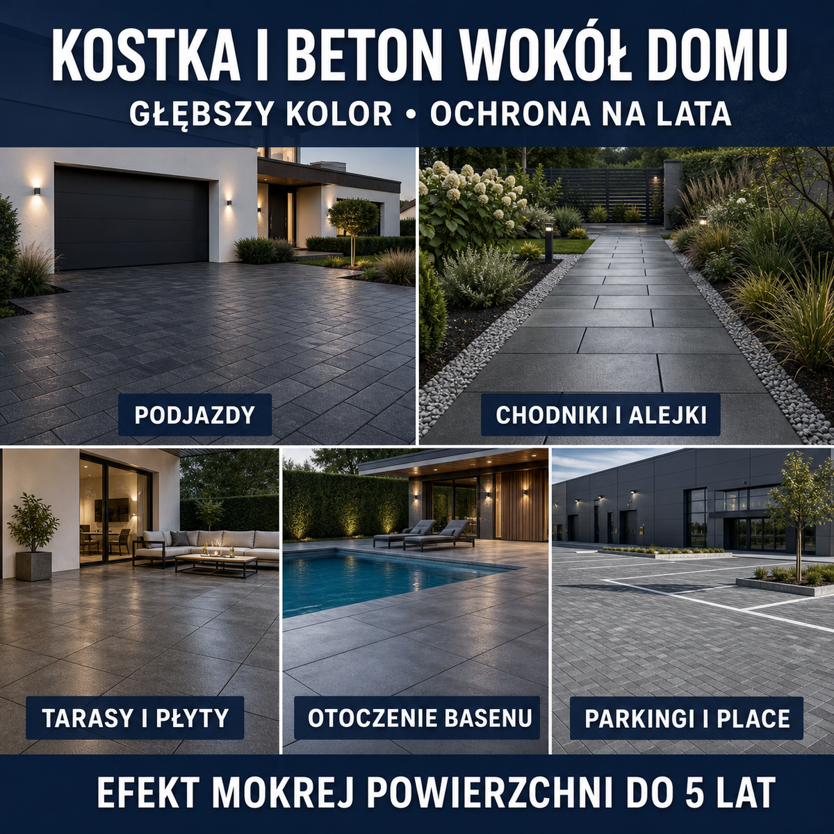 HYDROPROX protective coating wet paving stones