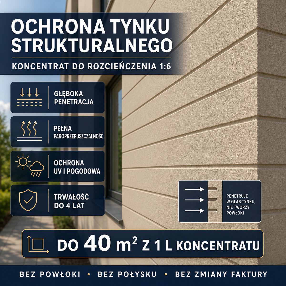 HYDROPROX protective coating textured facade plaster