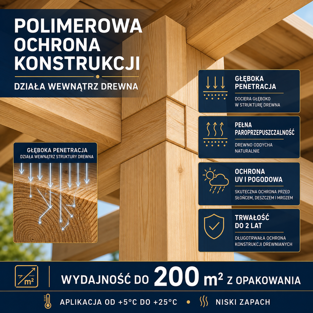 HYDROPROX polymer coating wooden structures