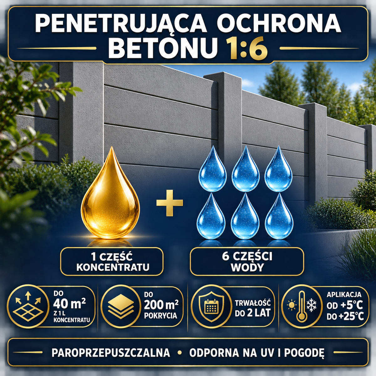 IZOMARK protective coating concrete fence