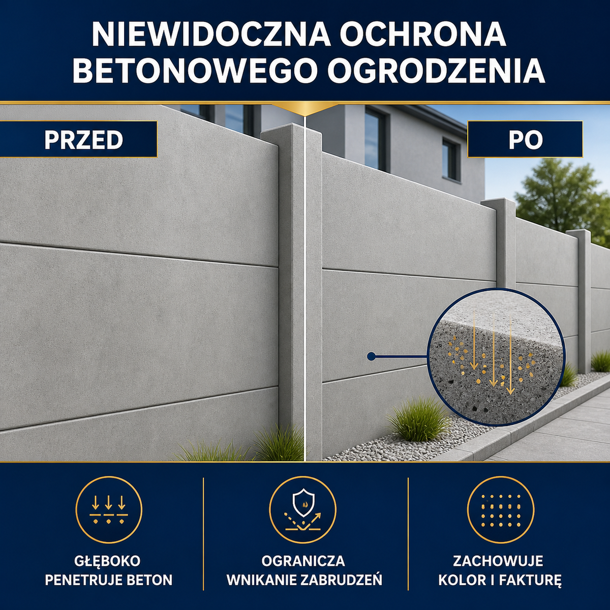IZOMARK protective coating concrete fence
