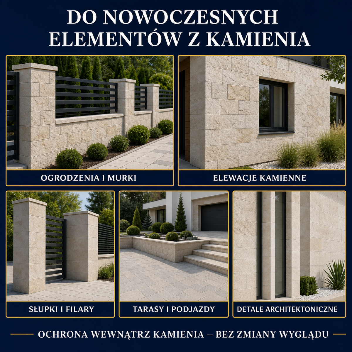 IZOMARK protective coating stone fence